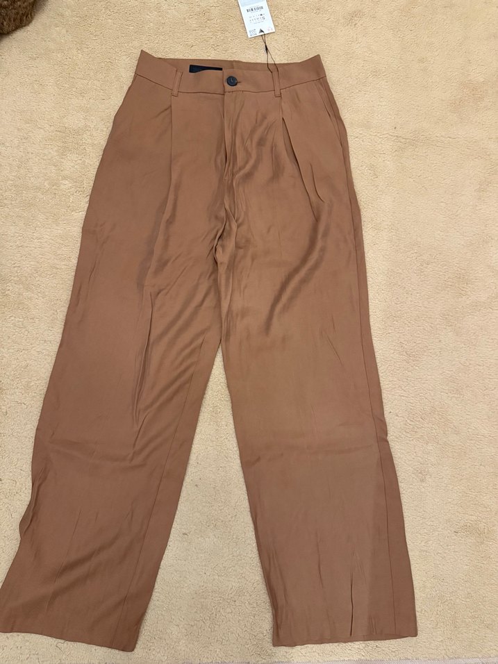 Zara Karamel Piliki Rahat Kesim Pantolon - Görsel 3