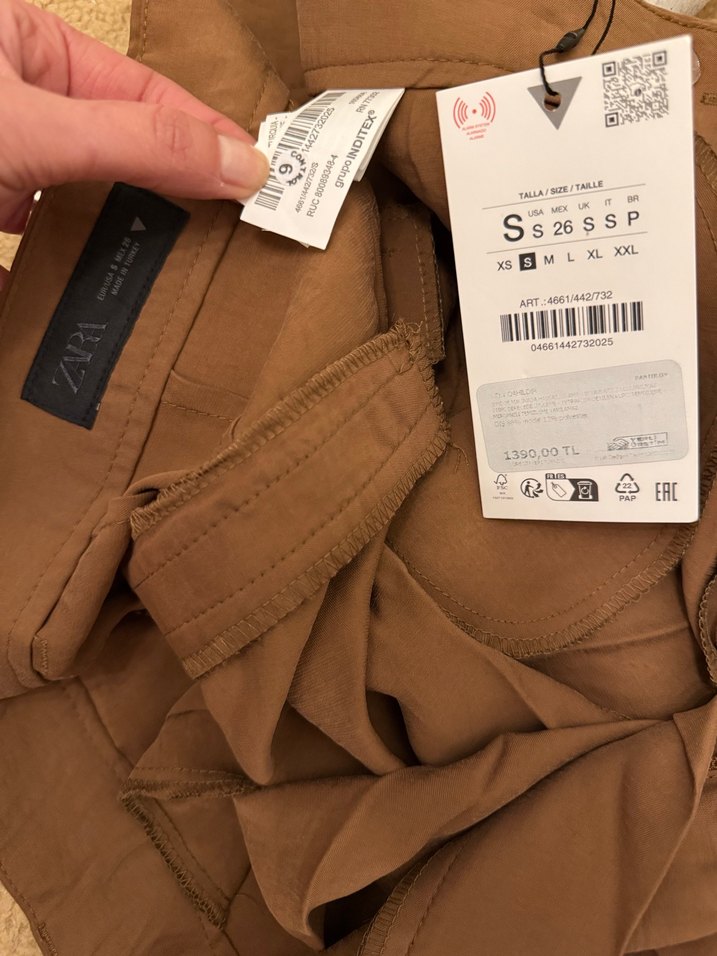 Zara Karamel Piliki Rahat Kesim Pantolon - Görsel 2