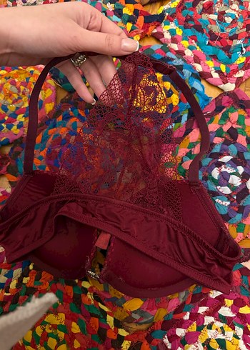 Pierre Cardin Bordo Dantel Sütyen - Görsel 2