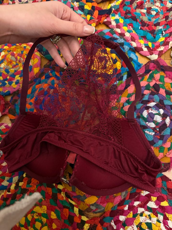 Pierre Cardin Bordo Dantel Sütyen - Görsel 2