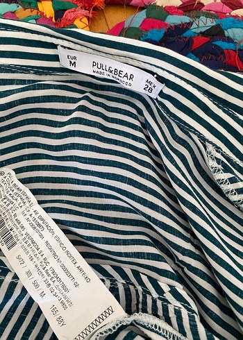 Pull&Bear Çizgili Uzun Kollu Kadın Gömlek - Görsel 3