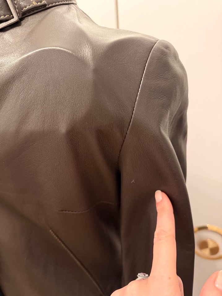 Mango Acı Kahve Gerçek Deri Pardesü - Görsel 5