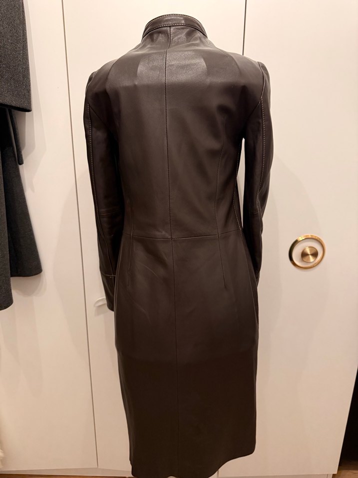 Mango Acı Kahve Gerçek Deri Pardesü - Görsel 2