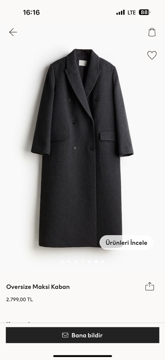 H&M oversize maxi kaban - Görsel 2