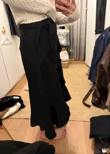 Mango Siyah Uzun Fırfırlı Etek - Görsel 4