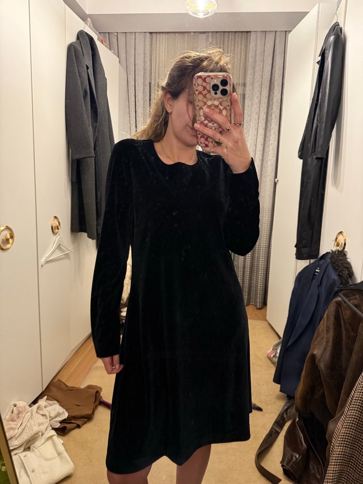 Joop!  Uzun Kollu Kadife Midi Elbise - Görsel 5