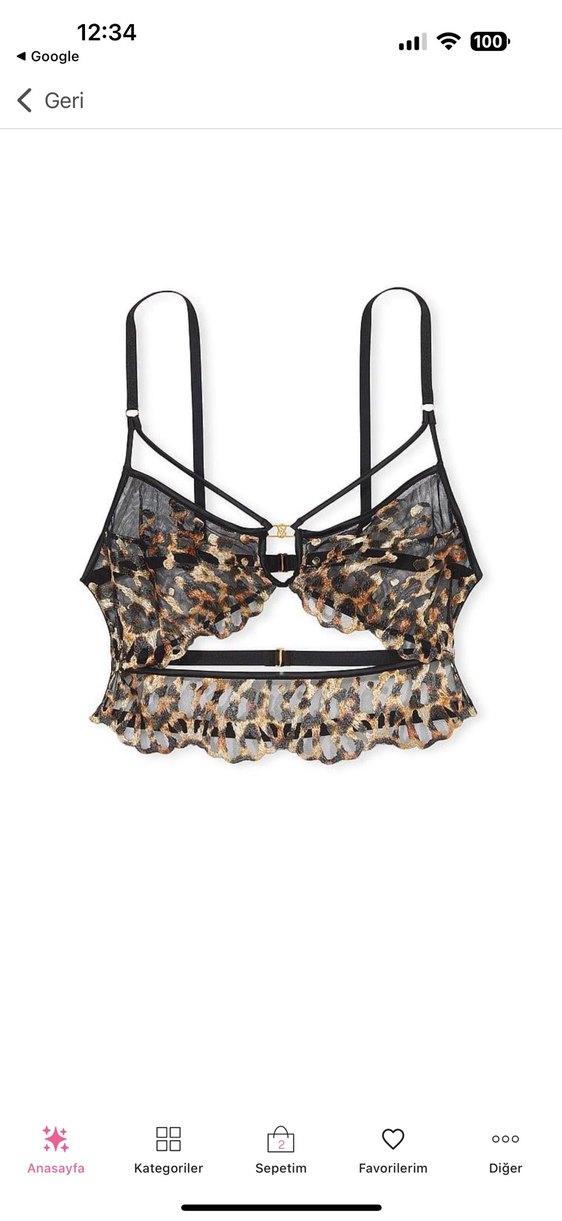 Victoris Secret Leopar Kahverengi Glamour Sütyen - Görsel 3