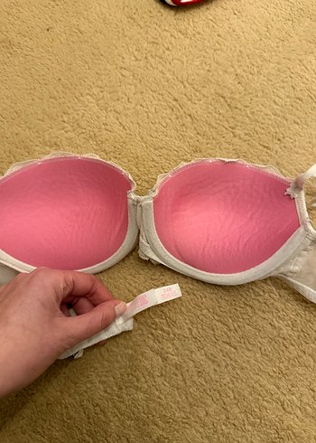 Victorias Secret Pink Dantel Detaylı Beyaz  Sütyen - Görsel 4
