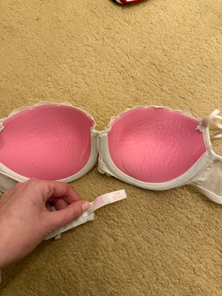 Victorias Secret Pink Dantel Detaylı Beyaz  Sütyen - Görsel 4