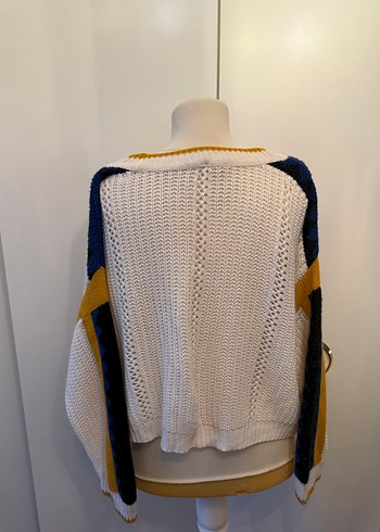 Asos  Triko Kadın Kazak Renkli Kol Detaylı - Görsel 3