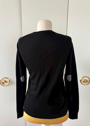 Lacoste Gri Puantiyeli Siyah V Yakalı Kadın Kazak - Görsel 2