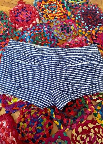 m Beden Calzedonia Çizgili Mini Şort Kadın