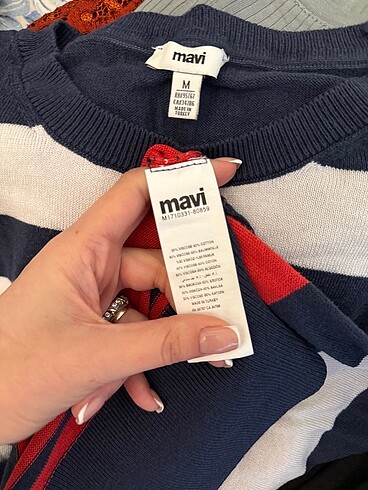 m Beden Mavi jeans triko kazak