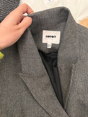 40 Beden gri Renk Koton kurvaze blazer ceket