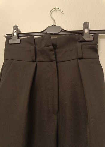 Diğer Düz siyah Pilili Kadın Kumaş Pantolon