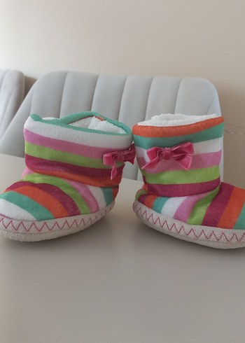 Renkli Bağcıklı Kız Çocuk Ev Terliği - Görsel 2