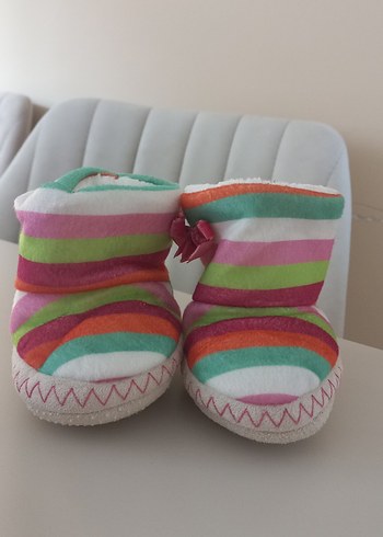 Renkli Bağcıklı Kız Çocuk Ev Terliği - Görsel 7