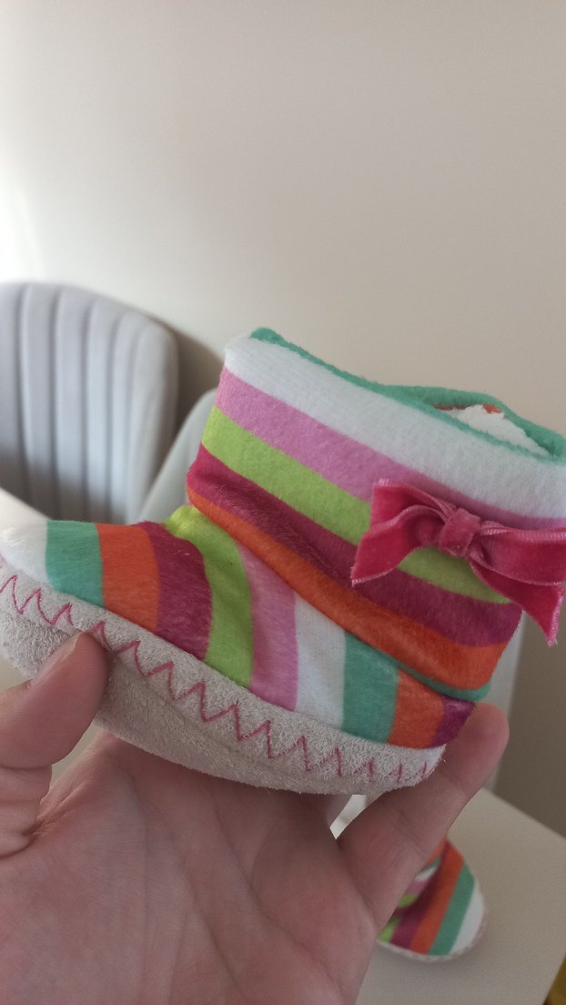 Renkli Bağcıklı Kız Çocuk Ev Terliği - Görsel 5