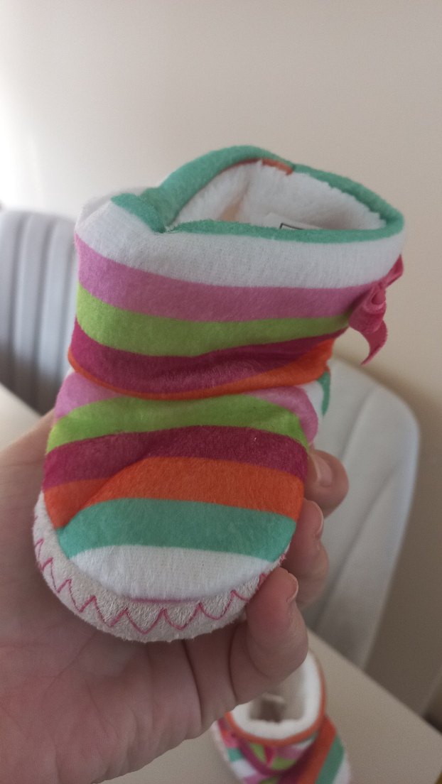 Renkli Bağcıklı Kız Çocuk Ev Terliği - Görsel 4