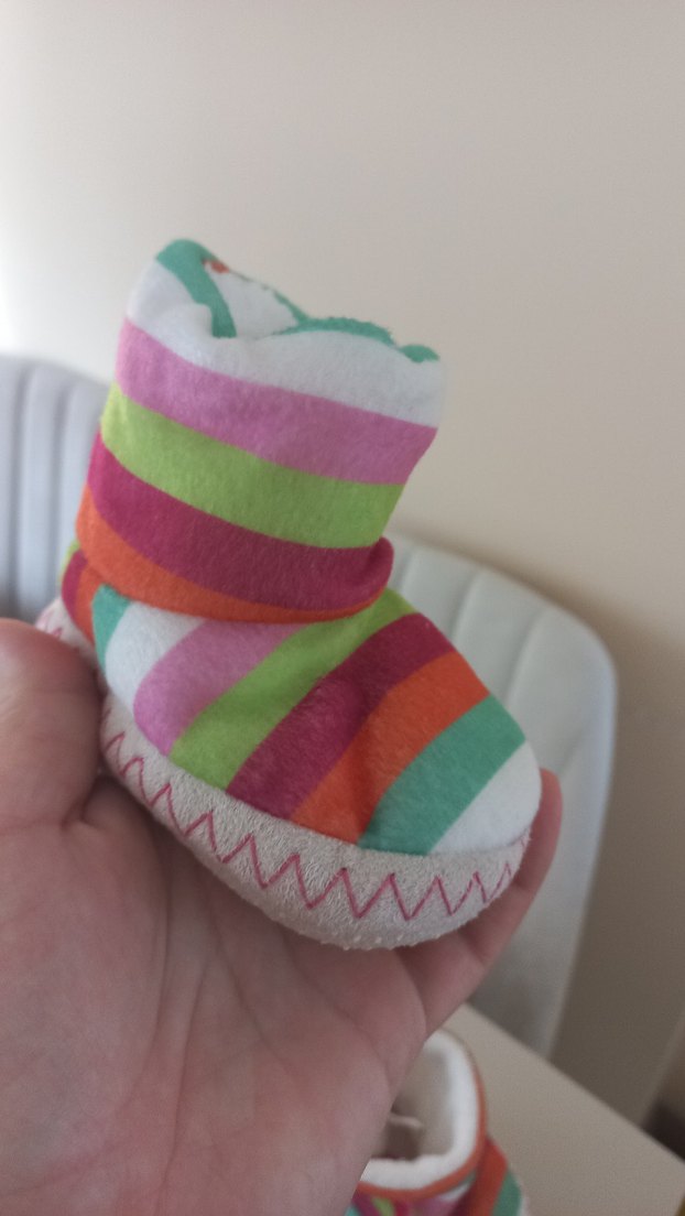 Renkli Bağcıklı Kız Çocuk Ev Terliği - Görsel 3