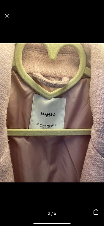 Mango Mango Suit Lila Kısa Kaşe Kaban