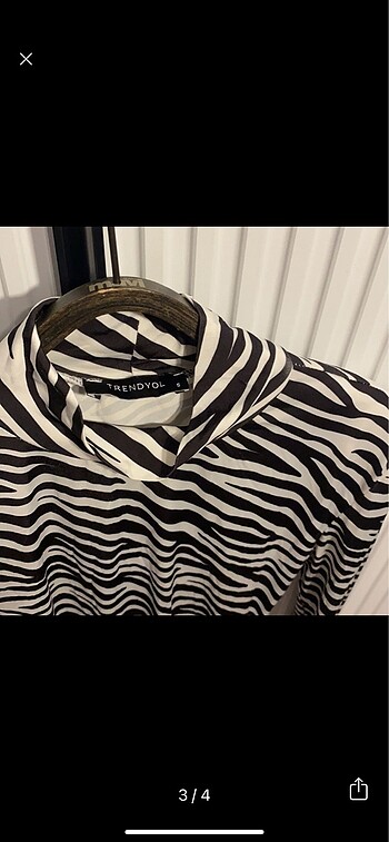s Beden Trendyolmilla Zebra Desenli Çıtçıtlı Vatkalı Body