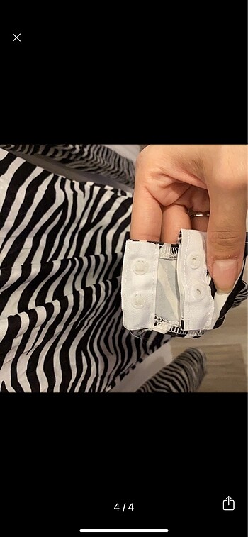 s Beden çeşitli Renk Trendyolmilla Zebra Desenli Çıtçıtlı Vatkalı Body