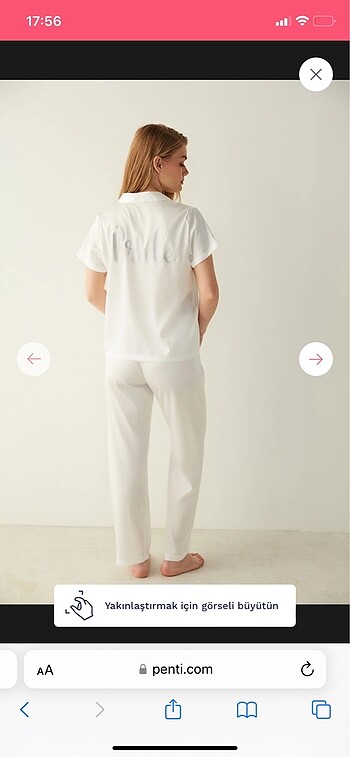 xs Beden Penti Bride Saten Pijama Takımı Beyaz