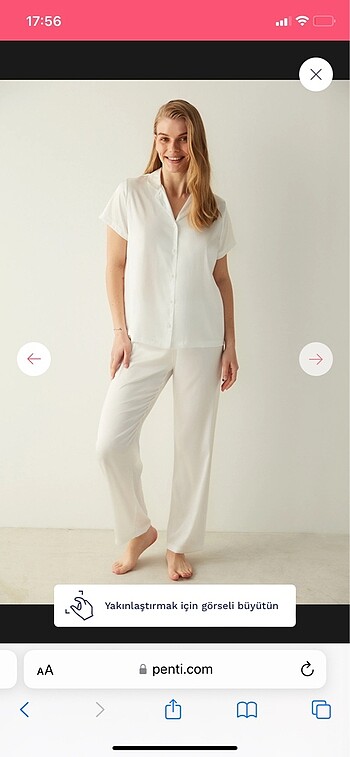 Penti Penti Bride Saten Pijama Takımı Beyaz
