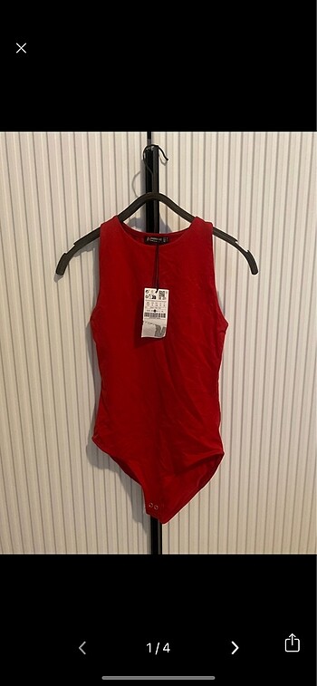 Stradivarius Kırmızı Atlet Askılı Bodysuit