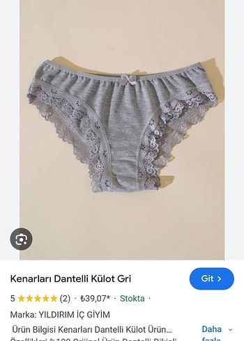 Gri Dantelli Mini Kadın Külot