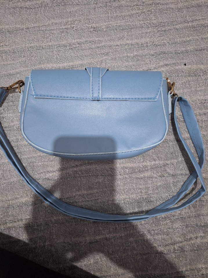 Mavi Deri Kadın Omuz Çantası - Görsel 2