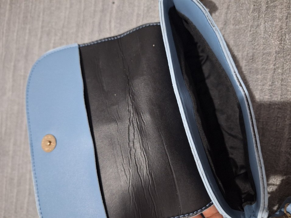 Mavi Deri Kadın Omuz Çantası - Görsel 3