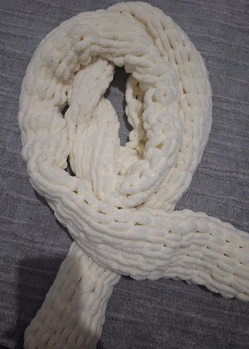 Alize puffy kırık beyaz atkı - Görsel 2