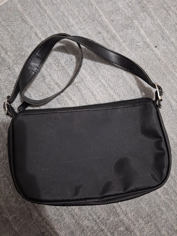 Siyah Deri Tokalı Kadın Çanta - Görsel 2