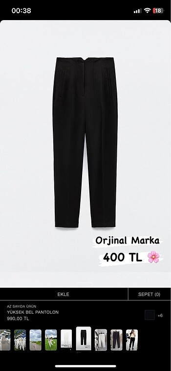 m Beden Zara Pantolon