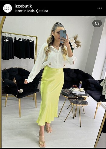 Zara Saten Midi Etek