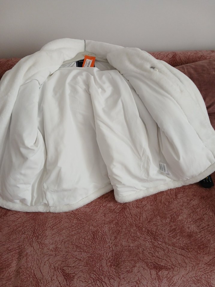 Zebra Desenli Suni Kürk Kadın Ceket geniş beden - Görsel 4