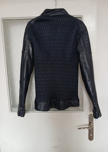 Deri erkek Biker Ceket - Görsel 3