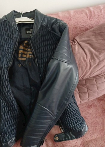 Deri erkek Biker Ceket - Görsel 4