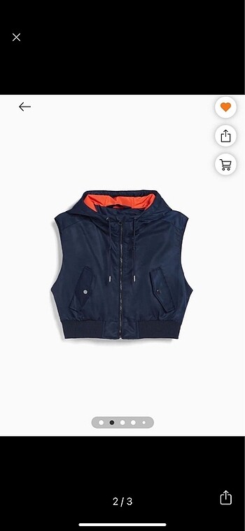 Bershka Bershka kapüşonlu crop bomber yelek