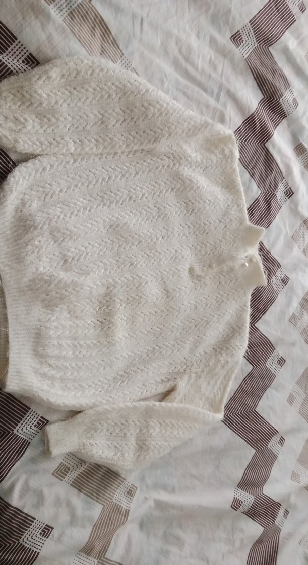 Beyaz el örgüsü Kazak38-40 bdn.rahat - Görsel 2