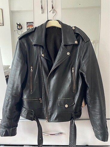 Hakiki Deri Vintage Biker Ceket