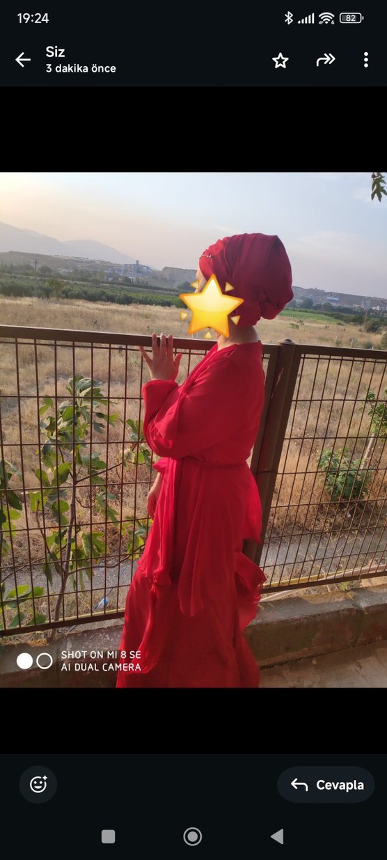 Uzun Kırmızı Kadın Abiye - Görsel 3