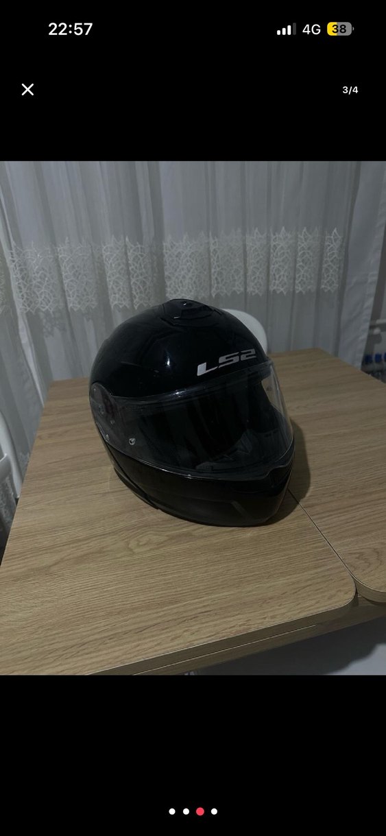 XL LS2 Siyah çene açılabilir Kask - Görsel 3