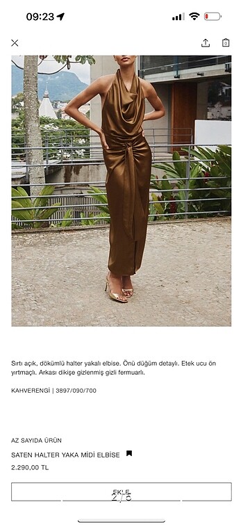 s Beden Zara saten elbise