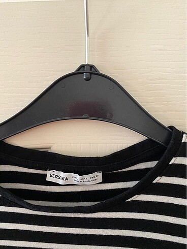 l Beden Bershka çizgili uzun kollu crop