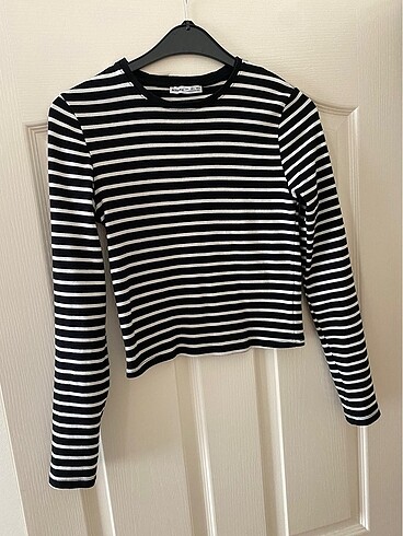 Bershka Bershka çizgili uzun kollu crop
