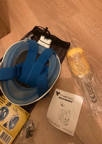 Mavi Tam Yüz Dalış Maskesi M beden - Görsel 2