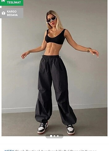 Trendyol & Milla siyah paraşüt pantolon 